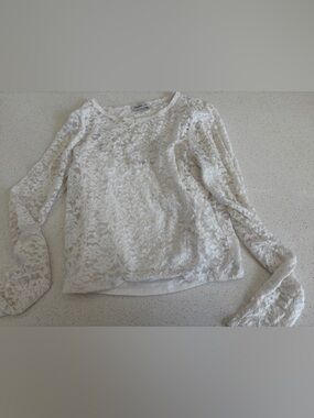 Hollister Ivory Floral Lace Top
